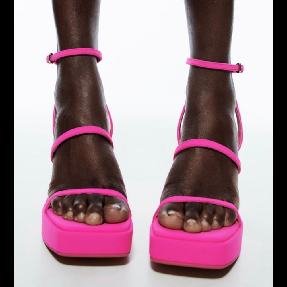 Zara Pink Platform Heels